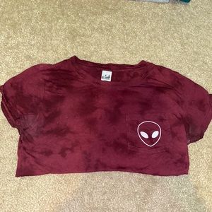 Red TyeDye Alien Crop Top